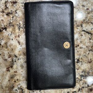 Vintage Chanel AUTHENTIC Black Bifold Long Wallet.